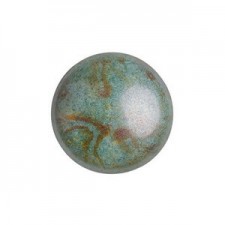 Les perles par Puca® Cabochon 14 mm - Opaque mix blue/green ceramic look 03000/65431